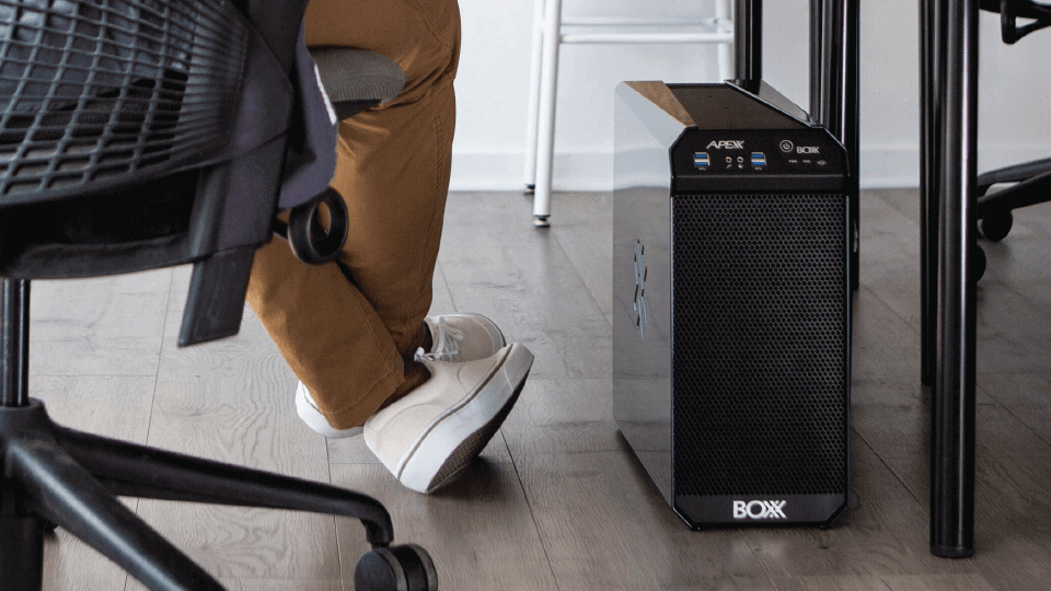 BOXX 3 system sitting under a desk