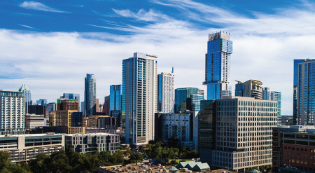 the skyline of Austin, TX