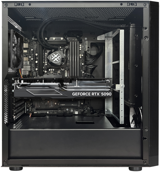 Side view of an open Creativ personal computer